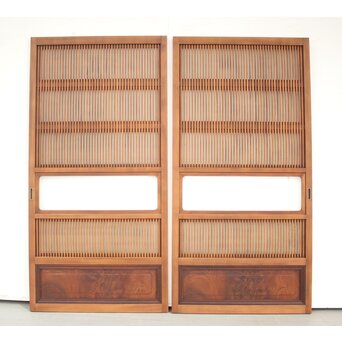 釘無 背面ガラス仕様 格子戸 2枚1組　L972