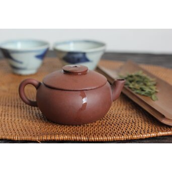 清末 紫砂朱泥急須/茶壷 120ml　P109 