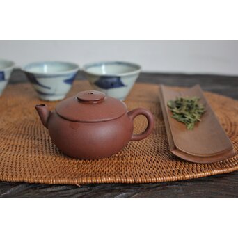 清末 紫砂朱泥急須/茶壷 120ml　P109