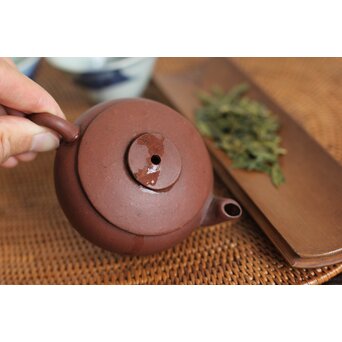 清末 紫砂朱泥急須/茶壷 120ml　P109 