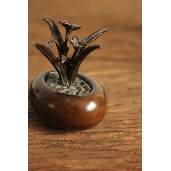 金寿堂 雨宮宗 宣徳銅 重厚四君子文鎮　M109 