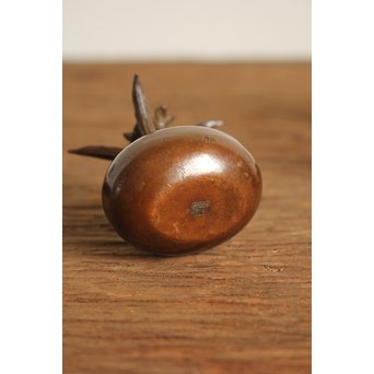 金寿堂 雨宮宗 宣徳銅 重厚四君子文鎮　M109 