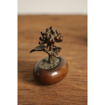 金寿堂 雨宮宗 宣徳銅 重厚四君子文鎮　M109 