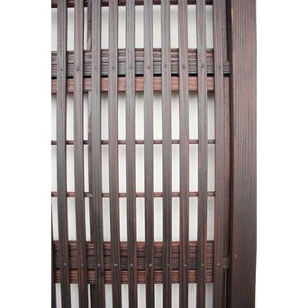 障子枠付 煤黒時代格子戸 4枚1組　L973 