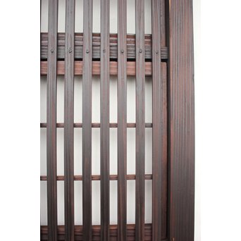 障子枠付 煤黒時代格子戸 4枚1組　L973 