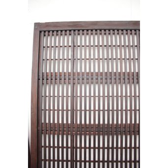 障子枠付 煤黒時代格子戸 4枚1組　L973 