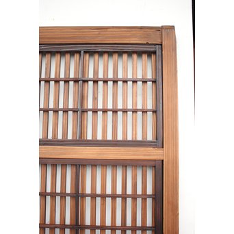 障子枠付 煤黒時代格子戸 4枚1組　L973 