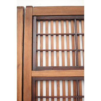 障子枠付 煤黒時代格子戸 4枚1組　L973 