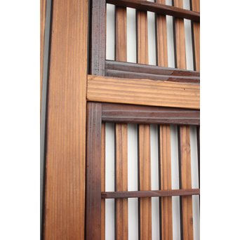 障子枠付 煤黒時代格子戸 4枚1組　L973 