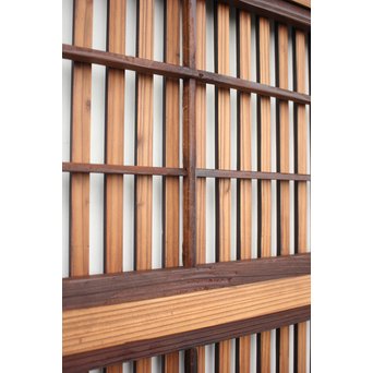 障子枠付 煤黒時代格子戸 4枚1組　L973 