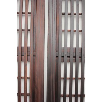 障子枠付 煤黒時代格子戸 4枚1組　L973 