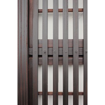 障子枠付 煤黒時代格子戸 4枚1組　L973 