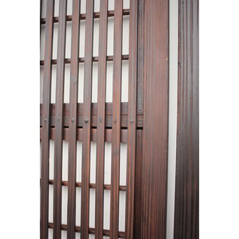 障子枠付 煤黒時代格子戸 4枚1組　L973 