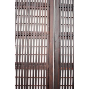 障子枠付 煤黒時代格子戸 4枚1組　L973 