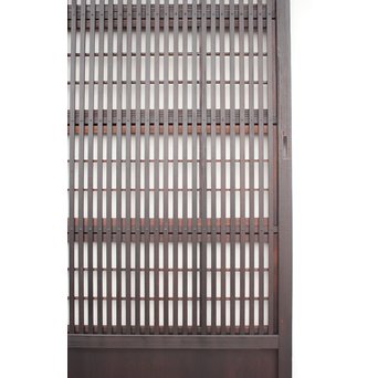 障子枠付 煤黒時代格子戸 4枚1組　L973 