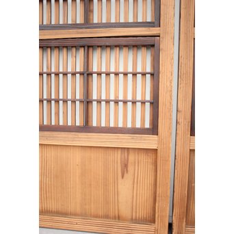 障子枠付 煤黒時代格子戸 4枚1組　L973 