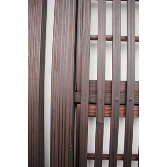 障子枠付 煤黒時代格子戸 4枚1組　L973 