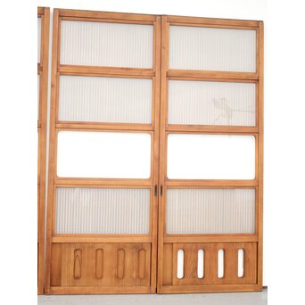 背面ガラス仕様 細身格子戸 4枚1組　L974Y 