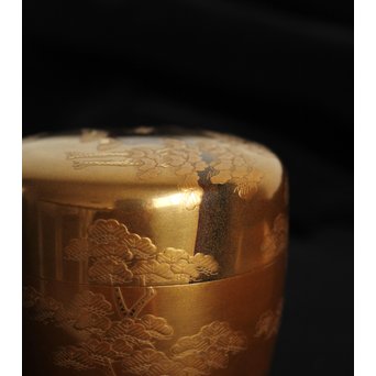 今日庵 裏千家十五代/鵬雲斎 宗室 塩釜蒔絵大棗　Q044 