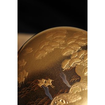 今日庵 裏千家十五代/鵬雲斎 宗室 塩釜蒔絵大棗　Q044 