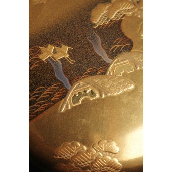 今日庵 裏千家十五代/鵬雲斎 宗室 塩釜蒔絵大棗　Q044 