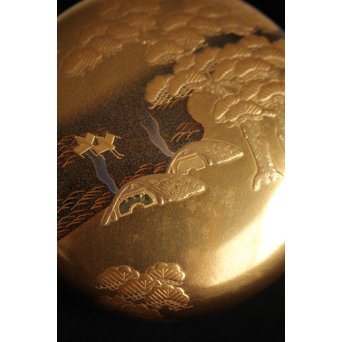 今日庵 裏千家十五代/鵬雲斎 宗室 塩釜蒔絵大棗　Q044 