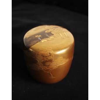 今日庵 裏千家十五代/鵬雲斎 宗室 塩釜蒔絵大棗　Q044 