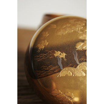 今日庵 裏千家十五代/鵬雲斎 宗室 塩釜蒔絵大棗　Q044 