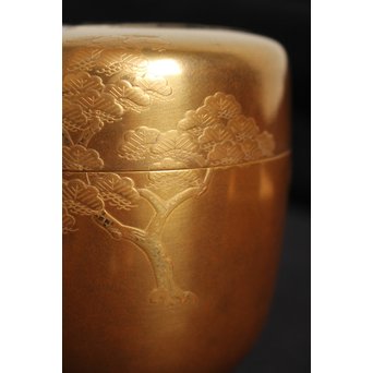 今日庵 裏千家十五代/鵬雲斎 宗室 塩釜蒔絵大棗　Q044 