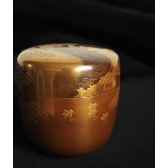 今日庵 裏千家十五代/鵬雲斎 宗室 塩釜蒔絵大棗　Q044 