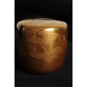 今日庵 裏千家十五代/鵬雲斎 宗室 塩釜蒔絵大棗　Q044 