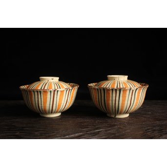 麦藁手 瀬戸蓋碗 2客1組　P114