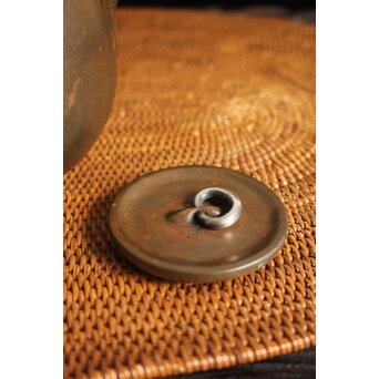 金谷五郎三郎 銅製砲口 銀遊環摘 日ノ丸型急須/湯沸　M112 