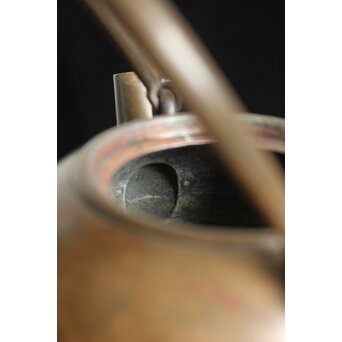 金谷五郎三郎 銅製砲口 銀遊環摘 日ノ丸型急須/湯沸　M112 