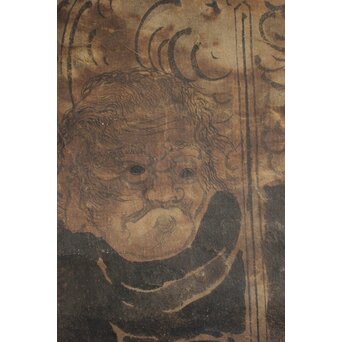 仏画 不動明王図 紙本水墨掛軸　Z084 