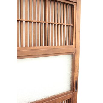 障子枠付 黒柿腰板の格子戸 2枚1組　L975Y 