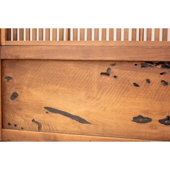 障子枠付 黒柿腰板の格子戸 2枚1組　L975Y 