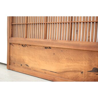 障子枠付 黒柿腰板の格子戸 2枚1組　L975Y 