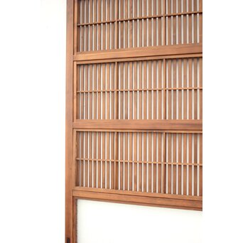 障子枠付 黒柿腰板の格子戸 2枚1組　L975Y 