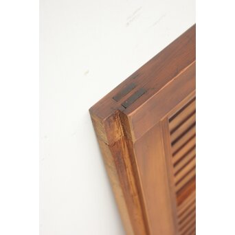 障子枠付 黒柿腰板の格子戸 2枚1組　L975Y 