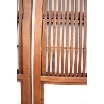 障子枠付 黒柿腰板の格子戸 2枚1組　L975Y 