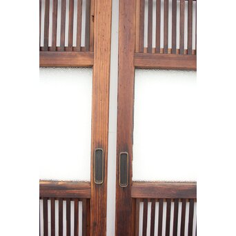 障子枠付 細身格子戸 2枚1組　L977 