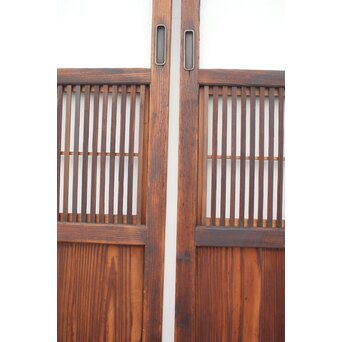 障子枠付 細身格子戸 2枚1組　L977 