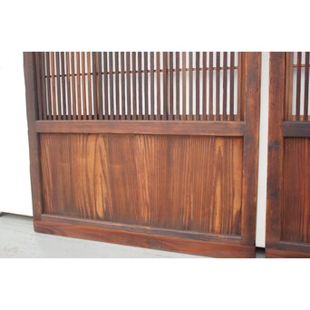 障子枠付 細身格子戸 2枚1組　L977 