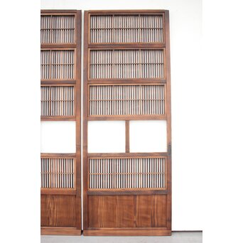 障子枠付 細身格子戸 2枚1組　L977 