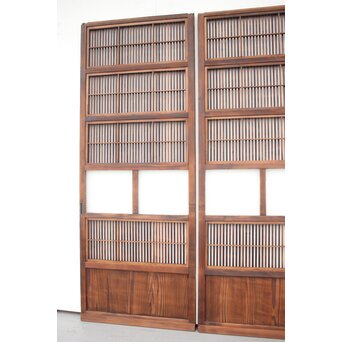 障子枠付 細身格子戸 2枚1組　L977 