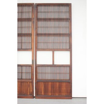 障子枠付 細身格子戸 2枚1組　L977 