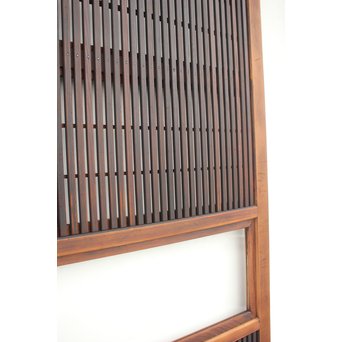 障子枠付 腰板欅の格子戸 2枚1組　L979 