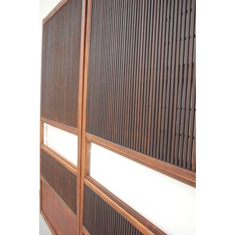 障子枠付 腰板欅の格子戸 2枚1組　L979 