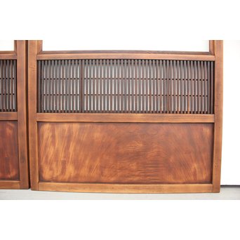 障子枠付 腰板欅の格子戸 2枚1組　L979 